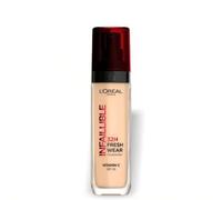 L'Oréal Paris, Base de maquillaje Líquida Infaillible 32h Fresh Wear, Para todo tipo de piel, Larga duración, Tono: Lin (100), 30 ml