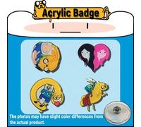 Shein Insignias acrílicas de ADVENTURE TIME, Finn, Jake, Marceline, decoraciones de dibujos animados lindos para ropa, bolsos, grandes regalos para amigos,