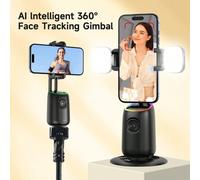 Shein Interfaz de zapata fría dual inteligente con IA, seguimiento facial de 360°. Se adapta perfectamente a todos los teléfonos inteligentes y otros dispos