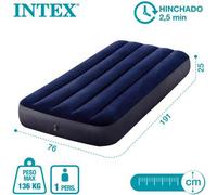 Shein Intex Cama Colchon hinchable 76X191X25CM Altura 25 cm, Colchon hinchable Intex premium,Cama de aire inflable para camping Color Azul oficial y origin