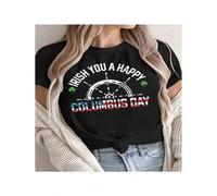 Shein Irish You A Happy Columbus Day Green Cloverleaf T-Shirt Women's T-Shirt Short Sleeve Women's T Shirt Tee Tops Fashion Clothing