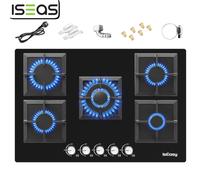 Shein IsEasy - Estufa integrada de 5 fuegos, placa de gas, cocina, cocina a gas