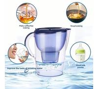 Shein Jarra purificadora de agua transparente, purificador de agua para el hogar de cocina, se ajusta a cartuchos de filtro universales para eliminar el sar