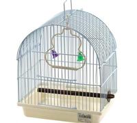 Shein Jaula para Pájaros de 26*23*17 cm con Diseño de Techo Arqueado, Columpio Interior y Accesorios, Puerta Frontal y Bandeja Extraíble, Jaula Decorativa p