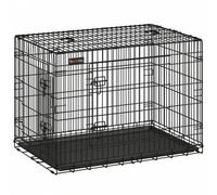 Shein Jaula para Perros Plegable con 2 Puertas, Bandeja Extraíble, 107 x 70 x 77,5 cm, XL, Ne gro