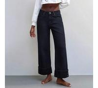 Shein Jeans anchos y sueltos con bolsillos para mujer, versátiles y casuales, ideales para el verano, carnaval, ir al trabajo, vacaciones, graduación, estil