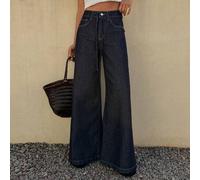 Shein Jeans casuales de pierna recta y suelta con decoración de cinturón de amarre a la cintura para mujer, estilo Y2K