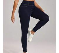 Shein Jeans casuales y versátiles de cintura alta y silueta ajustada para mujer