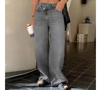 Shein Jeans de cintura baja con diseño de línea recta para mujer, estilo Y2K