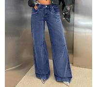 Shein Jeans de cintura baja y pierna ancha con lavado especial RueChic