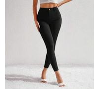 Shein Jeans de mezclilla de cintura alta y silueta ajustada, versátiles y casuales para mujer