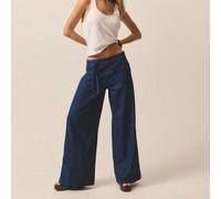 Shein Jeans de mezclilla de talle bajo, ancho, ajuste holgado y elegante con cintura de lujo para mujer, perfectos para outfits de fiesta de Navidad y Año N