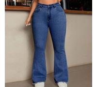 Shein Jeans de pierna acampanada sencillos y lisos para mujer de talla grande