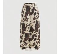 Shein Jeans de pierna ancha con estampado de vaca en estilo retro para mujer, elegantes y con estilo para el invierno, Acción de Gracias y graduación