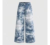 Shein Jeans de talla grande con estampado de arte del Renacimiento