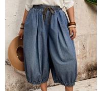 Shein Jeans de talla grande con lavado desgastado y silueta de farol