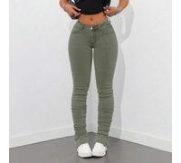 Shein Jeans de talla grande para mujer de cintura alta y silueta ajustada, de moda personalizada