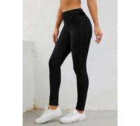 Shein Jeans negros de mujer de talle alto, ajuste ceñido, silueta esbelta y versátiles para todo el año