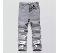 Shein Jeans para chico preadolescente con bolsillo de inserción y efecto degradado de textura metálica genial