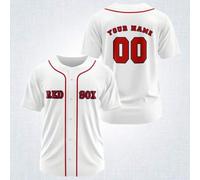 Shein Jersey de béisbol personalizado para verano y otoño de 2025, Boston Red Sox, transpirable y de secado rápido de 210g para primavera/verano, camiseta d