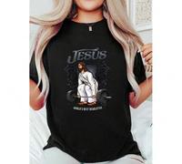 Shein Jesus the Ultimate Deadlifter Gym Working Out Fitness T Shirt