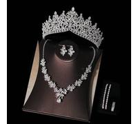 Shein Joyas nupciales de brillo eterno, que incluyen tocados de cristal, collares, pendientes y pulseras, diseñadas exclusivamente como accesorios para el d