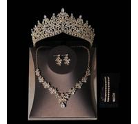 Shein Joyas nupciales de brillo eterno, que incluyen tocados de cristal, collares, pendientes y pulseras, diseñadas exclusivamente como accesorios para el d