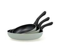 Shein juego 3 sartenes 18-22-26cm aluminio estampado verde tropic quid, 18-22-26cm tropic brillo sartén 18cm, sartén 22cm y sartén 26cm, apto inducción, apt