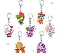 Shein Juego de 1/7 llaveros acrílicos de personajes de estilo rock Y2K de la serie FNAF, con personajes como Sunrise, Moonlight y Vanie. También disponible