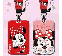 Shein Juego de 1 pieza Portador de tarjeta Disney Mickey Mouse 3D Cordón de identificación - Material de PVC. Bolsa de cuello antideslizante con cubierta pr