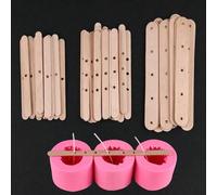 Shein Juego de 10/12 piezas Soporte de madera con núcleo de cera para elaboración de velas artesanales con fragancia, herramienta para centrar la mecha, sum