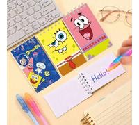 Shein Juego de 10 blocs de notas con temática de Bob Esponja, adecuado para fiestas de cumpleaños infantiles y toma de notas diaria. Presenta un diseño de c