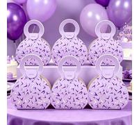 Shein Juego de 12 cajas de regalo con tema K-Pop con asas, caja de embalaje de regalo estilo luz púrpura, caja de dulces, caja de aperitivos, caja de embala