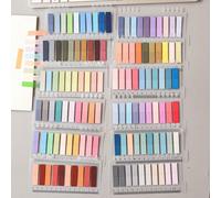 Shein Juego de 12 estilos 2400 hojas de notas adhesivas PET semitransparentes, pestañas de índice, pegatinas transparentes de estilo retro europeo, pestañas