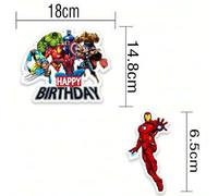 Shein Juego de 13 piezas de decoración de pastel de Los Vengadores, decoraciones para cupcakes de fiesta de cumpleaños, baby shower, superhéroes para niños