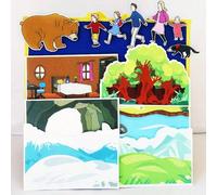 Shein Juego de 13 piezas de fieltro para contar historias, accesorios de la historia "Vamos a cazar un oso", teatro de delantal, juego interactivo para el a