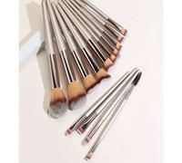 Shein Juego de 14 brochas de maquillaje profesionales Kabuki, incluye: brocha para colorear, brocha compacta de rubor en polvo, brocha para contornos, broch