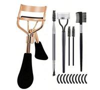 Shein Juego de 16 piezas de rizador de pestañas de acero inoxidable, incluye 1 rizador de pestañas, 1 peine de pestañas, 2 rodillos de pestañas, 1 cepillo d