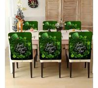 Shein Juego de 2/4/6 sombreros verdes de trébol del Día de San Patricio para decoración de la cocina y el comedor, hechos de terciopelo de poliéster, funda