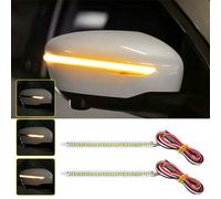 Shein Juego de 2 luces LED strip para señal de giro en espejo retrovisor trasero secuencial con indicador lateral DRL dinámico universal para luces de circu