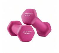 Shein Juego de 2 Mancuernas, 2 x 0,5 kg, Mancuernas Hexagonales con Superficie de Vinilo, para Fitness, Ejercicio, Entrenamiento, para Gimnasia en Casa, Ros