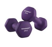 Shein Juego de 2 Mancuernas, 2 x 2 kg, Mancuernas Hexagonales con Superficie de Vinilo, para Fitness, Ejercicio, Entrenamiento, para Gimnasia en Casa, Viole