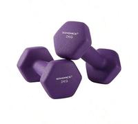 Shein Juego de 2 Mancuernas, 2 x 2 kg, Mancuernas Hexagonales con Superficie de Vinilo, para Fitness, Ejercicio, Entrenamiento, para Gimnasia en Casa, Viole