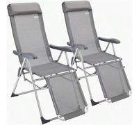 Shein Juego de 2 sillas de jardín Deuba de aluminio, altas, 5 W, ajustables, con reposapiés, ligeras, funda transpirable, reposacabezas cómodo, tapizado, tu