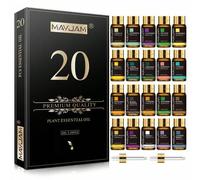 Shein Juego de 20 botellas de 5ml/0.17 Fl Oz de aceites esenciales MAYJAM, adecuado para hacer velas y jabones, difusor de aromaterapia y humidificador, 100