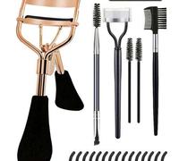 Shein Juego de 21 piezas de rizador de pestañas de acero inoxidable, incluye 1 rizador de pestañas, 1 peine de pestañas, 2 rodillos de pestañas, 1 cepillo d