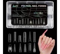 Shein Juego de 288 piezas/12 diferentes formas de Moldes reutilizables de uñas sin papel tipo pico de pato, extensión de uñas con diseño 3D puntiagudo, rect