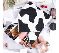 Shein Juego de 3/2/1 paño mágico autoadhesivo para bolsa de maquillaje, patrón de vaca, paño de gato, bolsa de maquillaje, paño para limpiar la cámara, alma