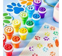 Shein Juego de 3/6/12 sellos de pata de perro, sellos mini de tinta automática de colores, adecuados para maestros, actividades de aula y regalos de fiesta
