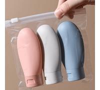 Shein Juego de 3 botellas de viaje recargables de 60ml de plástico blando - a prueba de fugas y apretables para champú, loción y artículos de tocador - perf